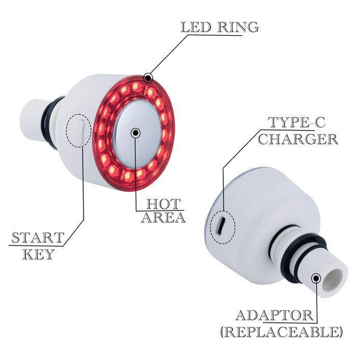 Massager Gun Massage Heads Attachment Red Blue Light Heating Therapy