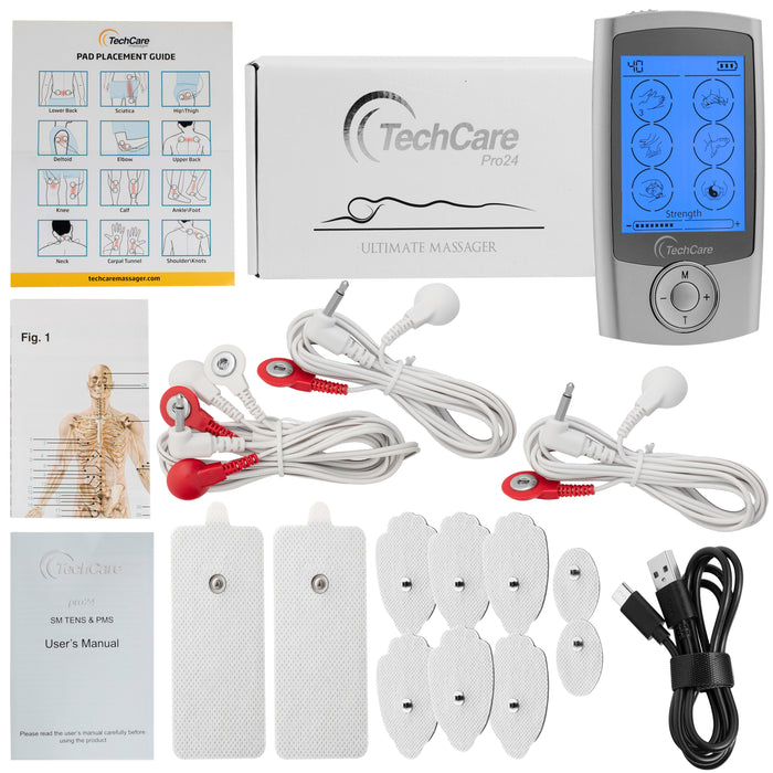 TechCare Pro 24 Modes Tens Unit + 6 pads