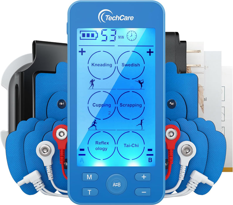 Tens Unit Muscle Stimulator Full Body Massager 24 Massager Modes LifeTime Warranty (BLUE)