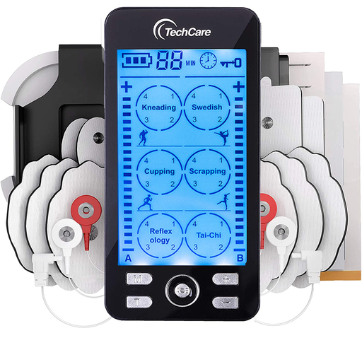 TechCare Plus 24 TENS Unit – Muscle Stimulator for Pain Relief, EMS Therapy Device for Back, Neck, Sciatica & Arthritis, Rechargeable Electric Pulse Massager with 24 Modes