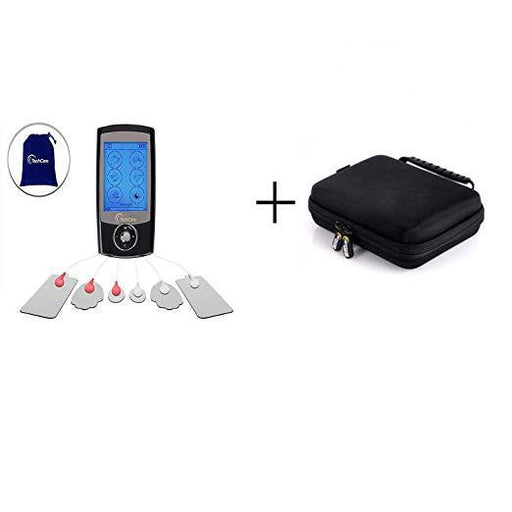 TechCare Pro 24 Different Modes Rechargeable Portable Tens Unit Muscle Stimulator Machine with Hard Travel Case