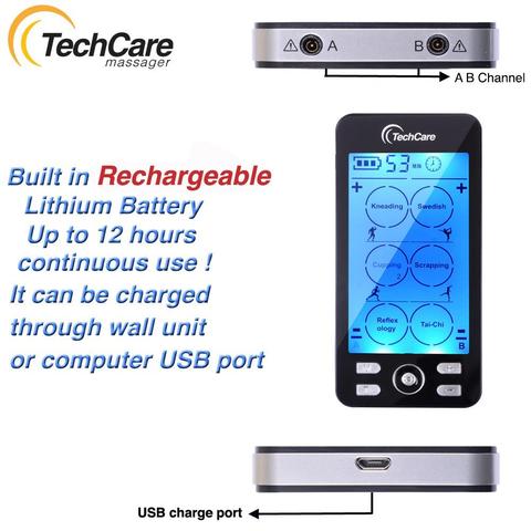 TECHCARE PLUS 24 MODES TENS UNIT + HARD TRAVEL CASE