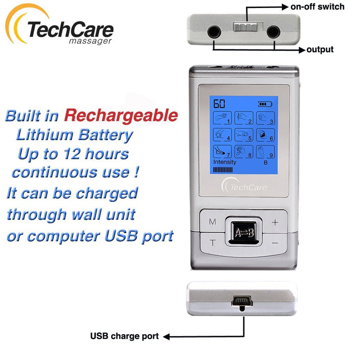TechCare Massager SE - Portable TENS Unit 9 Modes