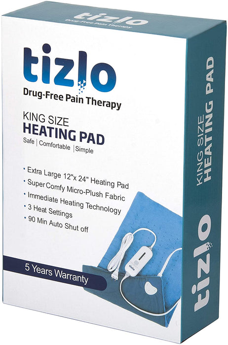 Heating Pad, 12" X 24" Large Size Ultra Soft Heat Therapy Wrap for Back, Abdomen, Hand, Shoulder Legs, Waist, Dry/Moist Heating Pad with Auto Shut Off Sky Blue