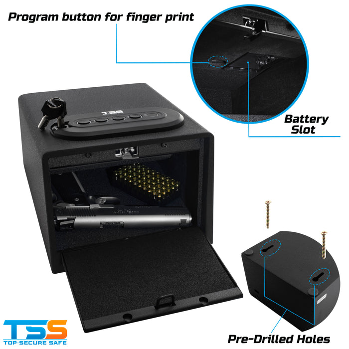 Biometric Safe High Capacity Fingerprint Lock Box Cabinet CaseCache Arsenal 3 Way Quick Access