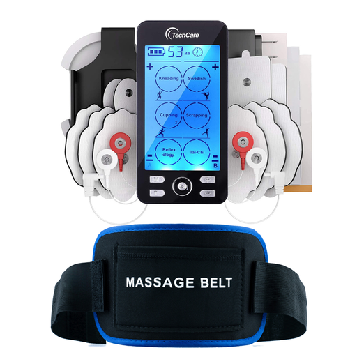 TechCare Tens Unit Muscle Stimulator Plus 24 Modes + Massager Belt
