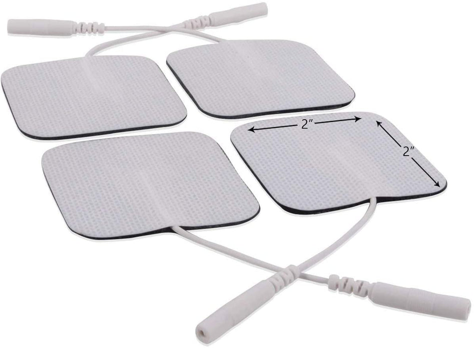 Electrode Pads for TENS Unit EMS Machine Device Massager 4 Pieces Premium Quality Self Adhesive Square 2" x 2"