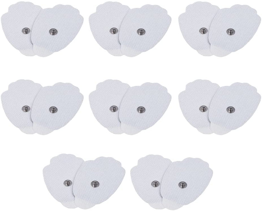 Tens Unit Pads Patches Holder with Extra Replacement Reusable Electrodes 8 Pairs Stick-on Snap on Pads 510(k) Cleared