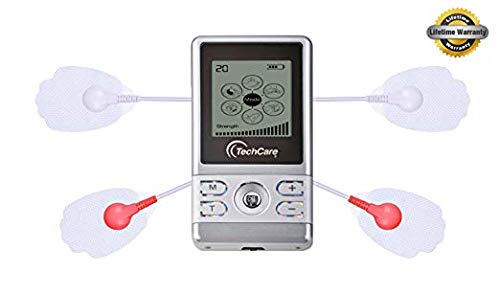 TechCare S Massager Tens Unit Lifetime Warranty Rechargeable Tens Device with Protective Cover Case