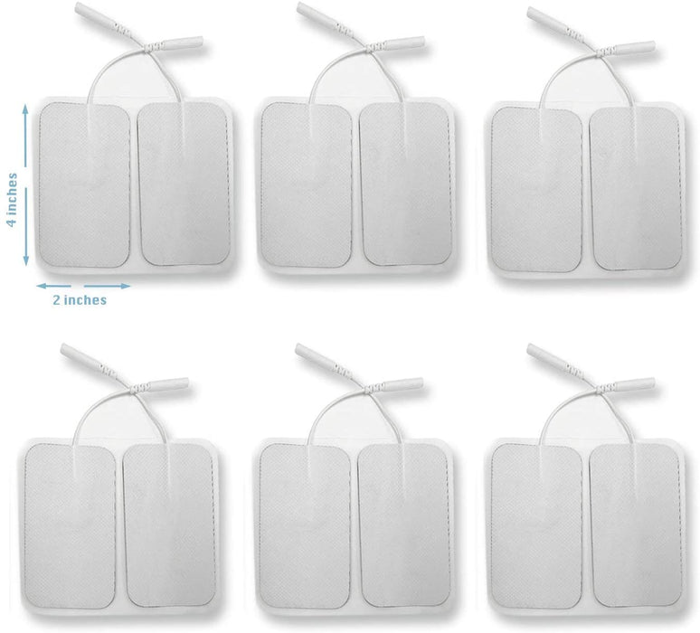 12 Pieces Electrode Pads for TENS Unit EMS Machine Device Massager Premium Quality Self Adhesive Square 4" x 2" Extra Large Replacement Pads
