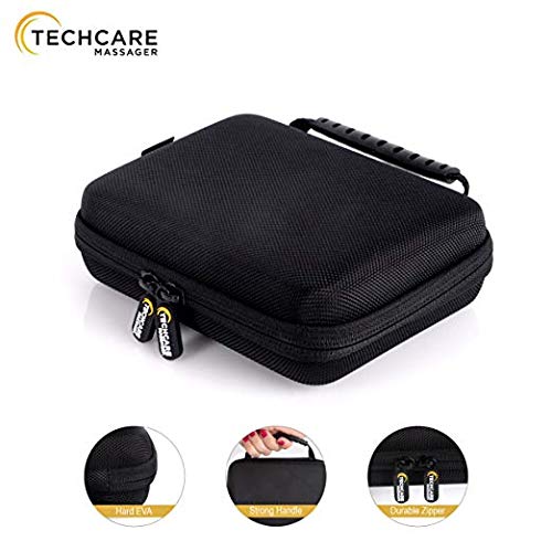 TechCare Pro 24 Modes Rechargeable Compact Tens Unit Electronic Pulse Massager with Protective Hard Travel Case