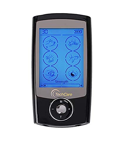 TechCare Pro 24 Different Modes Rechargeable Portable Tens Unit Muscle Stimulator Machine with Hard Travel Case