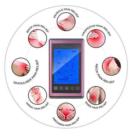 Tens Unit Muscle Stimulator EMS 12 Massage Modes Full Body Back Pain Relief(PINK)