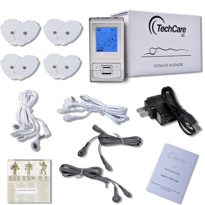 Tens Unit Muscle Stimulator Device With King Size Heating Pads 6 Heat —  TechCare Massager