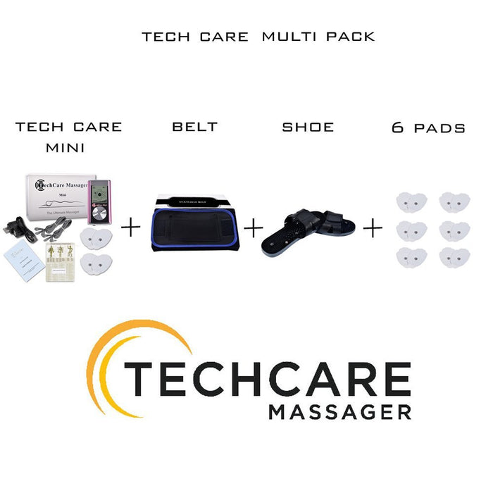 TechCare Mini Tens Massager +  Belt + Shoe +  6 Pads