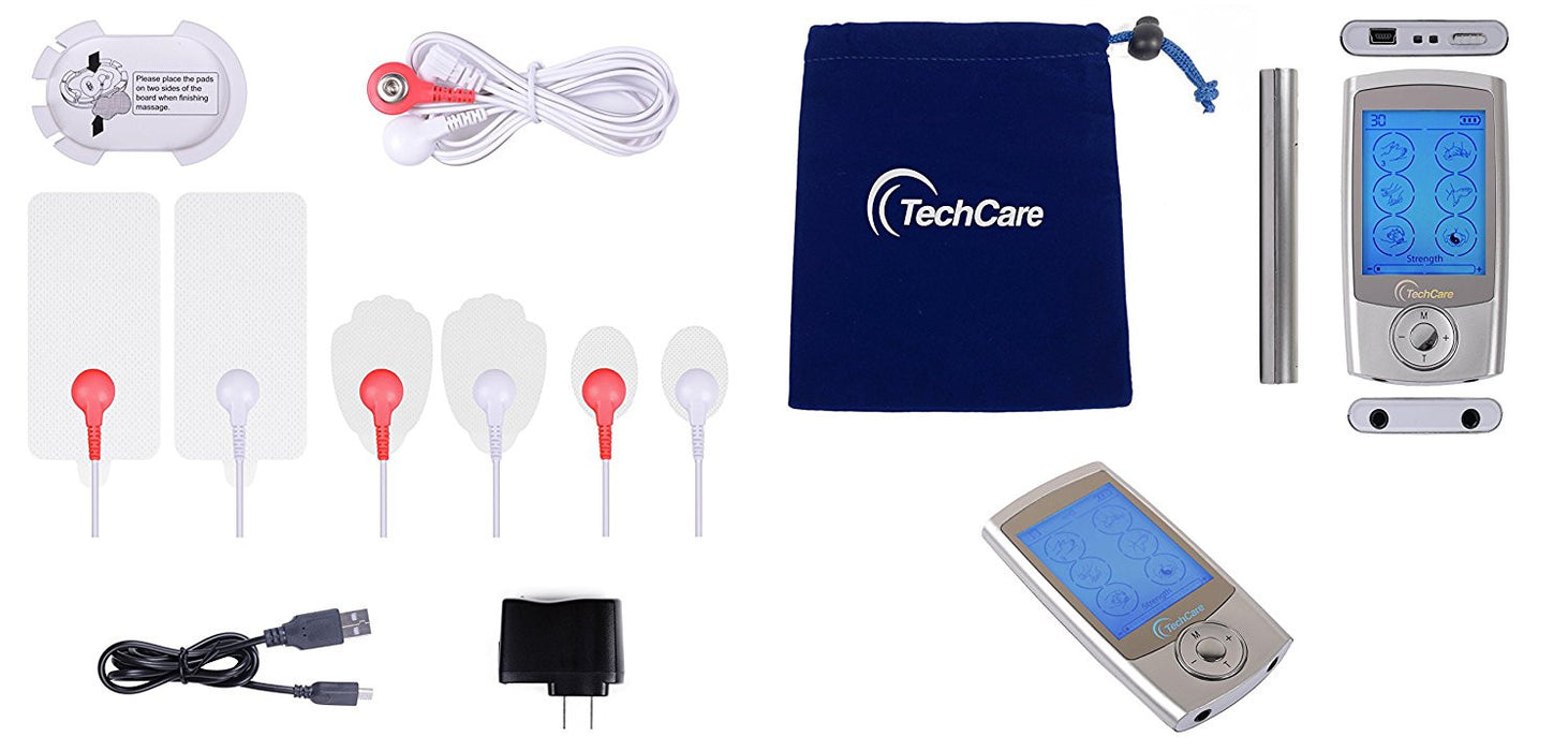 Techcare Pro 24 Tens Unit Muscle Stimulator 24 Modes + Foot Massager S —  TechCare Massager