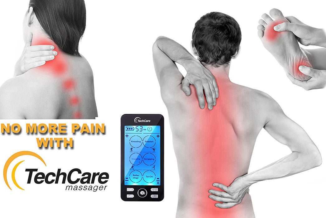 Tens Machine Unit Device Pulse Massager 4 Channel Rechargeable Muscle —  TechCare Massager