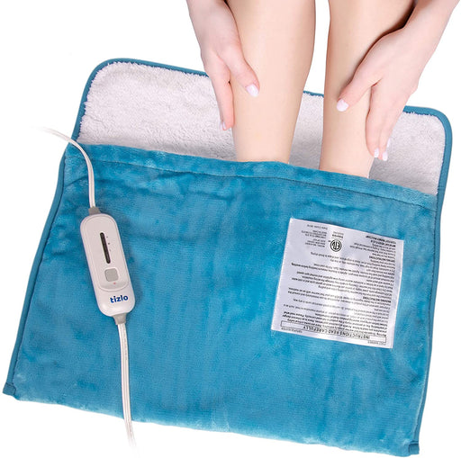 Electric Heated Foot Warmers for Men and Women Foot Heating Pad Electric with Fast Heating Technology Heating Pad Feet Warmer Auto Shut Off with 3 Temperature Setting 20×22 inches Blue