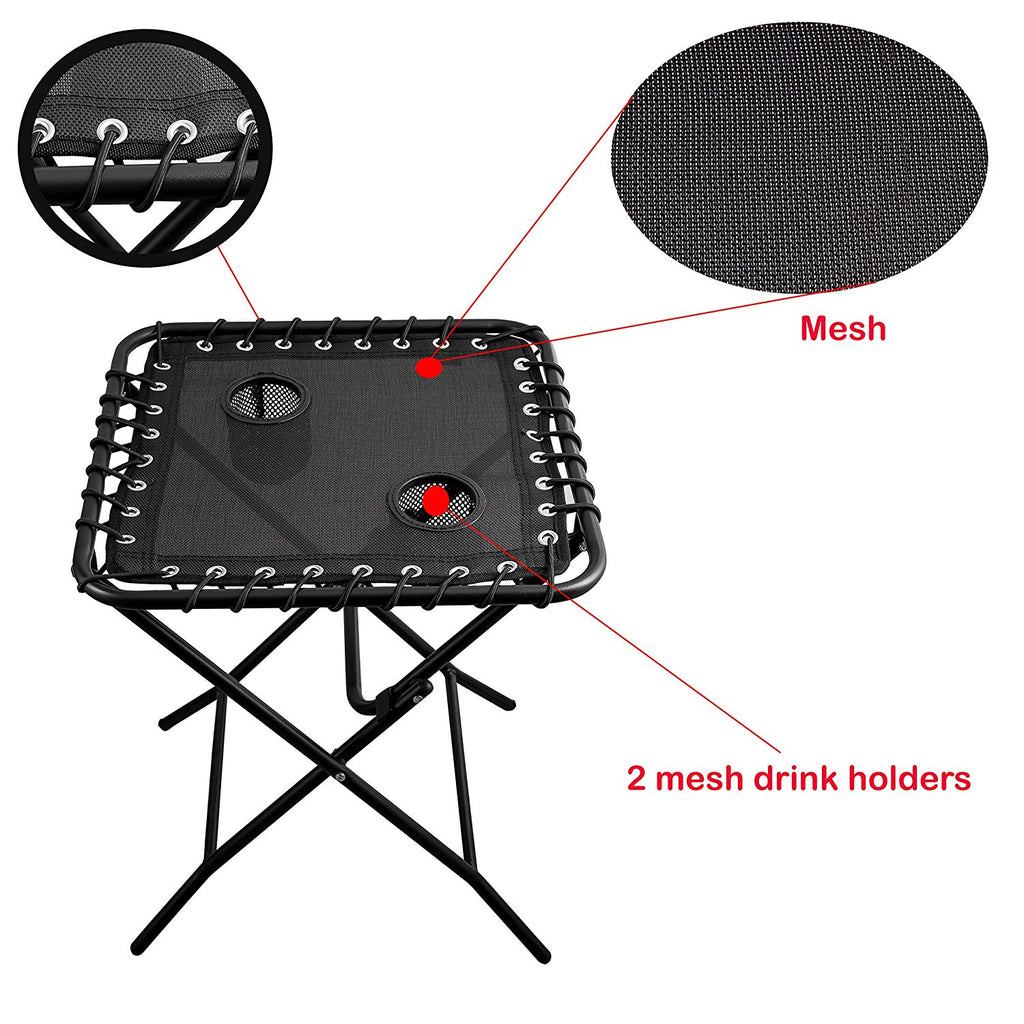 Outdoor Side Table Patio Folding Heavy Duty Coffee Table with Cup Hold ...