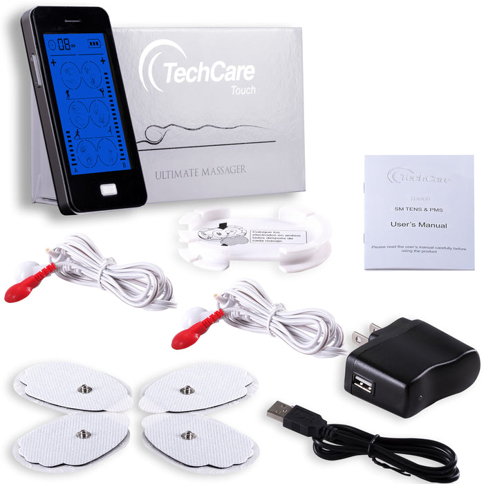 Techcare Touch X Tens Unit Muscle Stimulator Combo Set With Massager B —  TechCare Massager