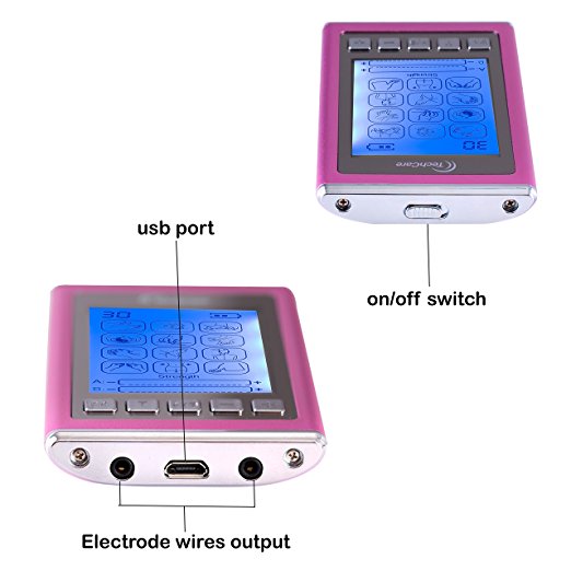 Tens Unit Muscle Stimulator EMS 12 Massage Modes Full Body Back Pain Relief(PINK)