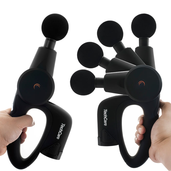 Massage Gun Deep Tissue Percussion Muscle Massager Rechargeable Battery for Athletes Pain Management 15 Speed Levels Upgraded Battery 5 Heads