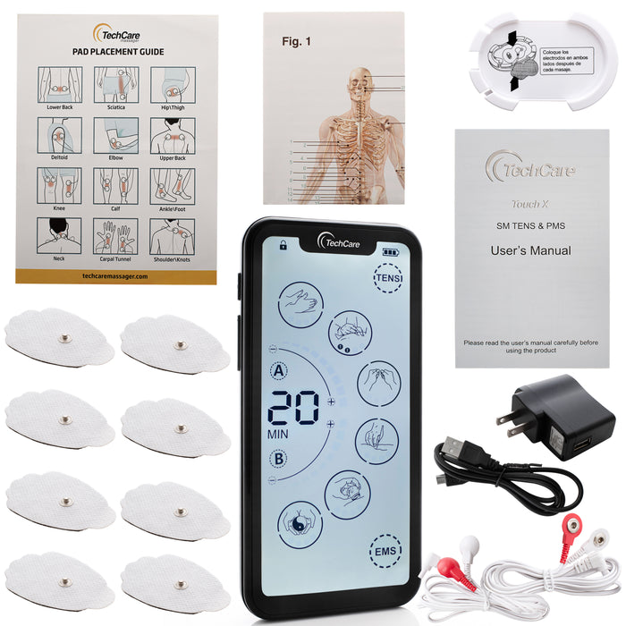TechCare Touch X Tens Unit Muscle Stimulator [Lifetime Warranty] 24 Ma —  TechCare Massager