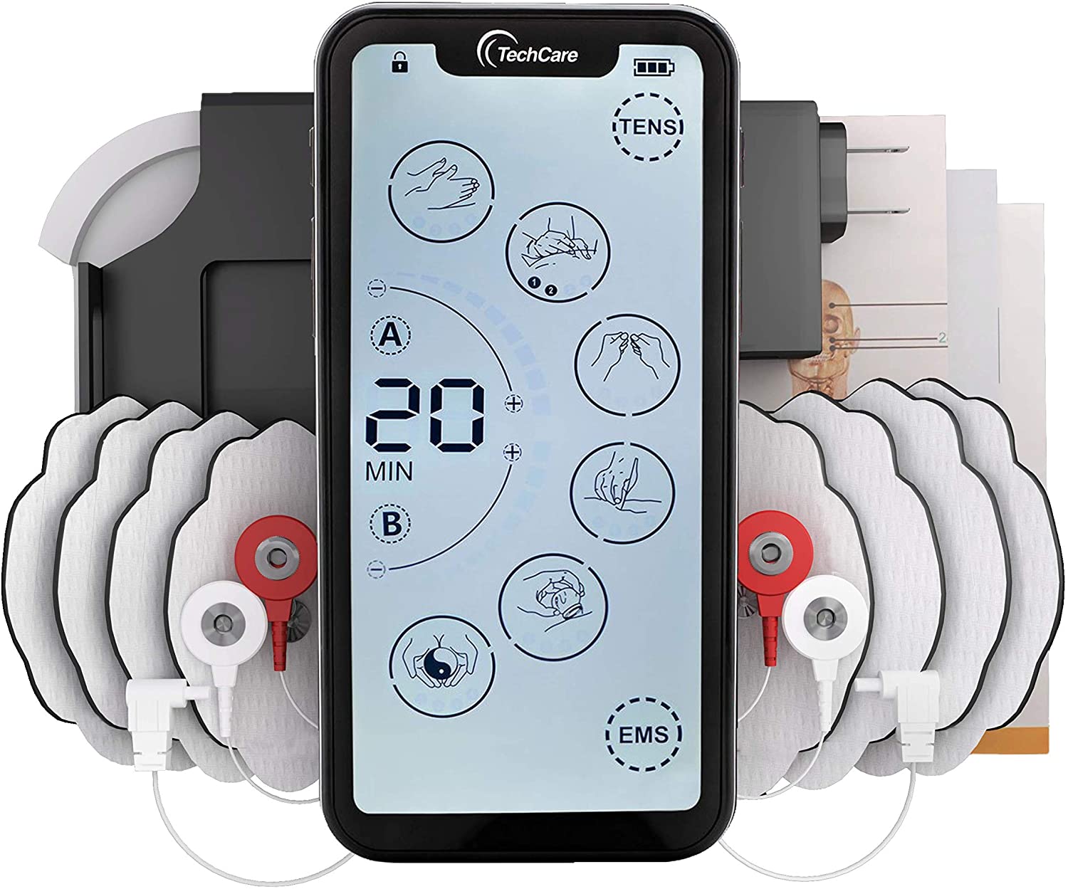 TechCare Touch X TENS Unit – Muscle Stimulator for Pain