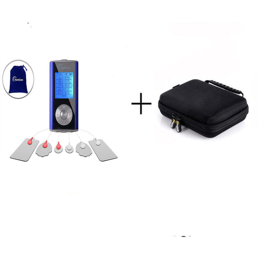 TechCare Mini 10 Modes Massager Tens Unit Muscle Stimulator Machine with Hard Case