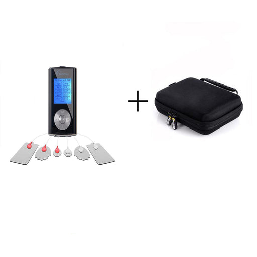 TechCare Portable Mini Massager Tens Unit Muscle Stimulator Machine with Hard Case